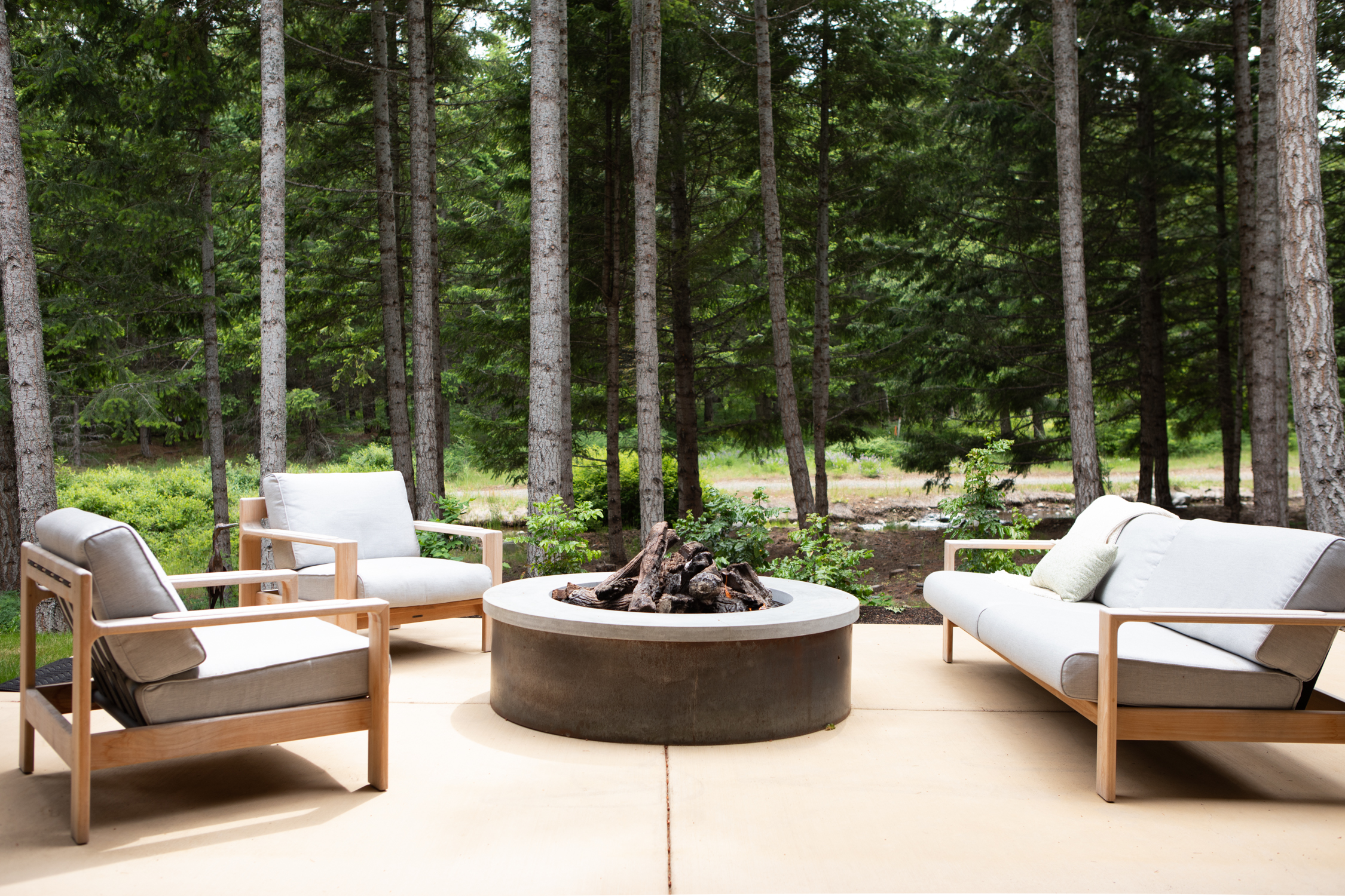 outdoor campfire area